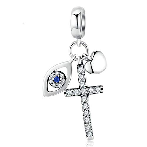 Glaube-Kreuz-Anhänger aus 925er-Sterlingsilber für Armbänder, kompatibel mit europäischen Charm-Armbändern, Halloween, Weihnachten, Geschenke für Frauen und Mädchen, S925, Glaube-Kreuz-Anhänger aus 925er-Sterlingsilber für Armbänder, kompatibel mit europäischen Charm-Armbändern, Halloween, Weihnachten, Geschenke für Frauen und Mädchen, S925, von MEETCCY