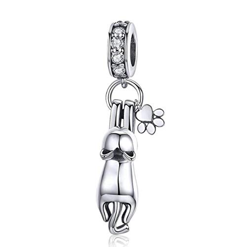 Katzen-Charm-Perlen, 925er-Sterlingsilber, Charm-Anhänger für Pandora-Armband, Halskette, Tierstil-Perlen für Damen-Armband, Kristall Katzen-Charm-Perlen, 925er-Sterlingsilber, Charm-Anhänger für Pandora-Armband, Halskette, Tierstil-Perlen für Damen-Armband, Kristall von MEETCCY