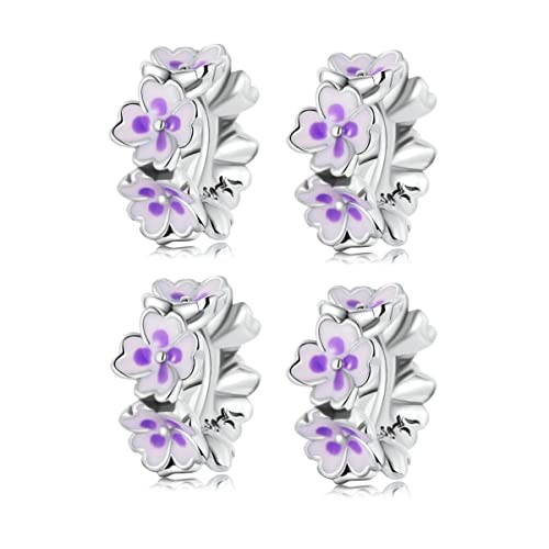 MEETCCY Runde Abstandshalter für Armbänder, 925er-Sterlingsilber, Charm-Perlen, Clip-Stopper, Charms für Damenarmband, Abstandshalter von MEETCCY