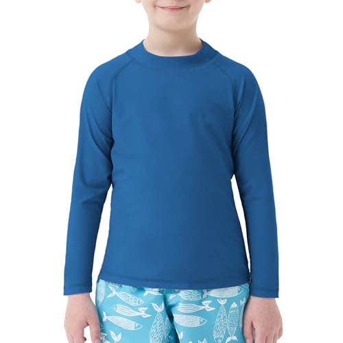 MEETWEE Boy's Swimsuit Rash Vest Swimming Shirts for Boys Long/Short Sleeve UPF 50+ Sun Protection Rash Guard 5-15 Years von MEETWEE