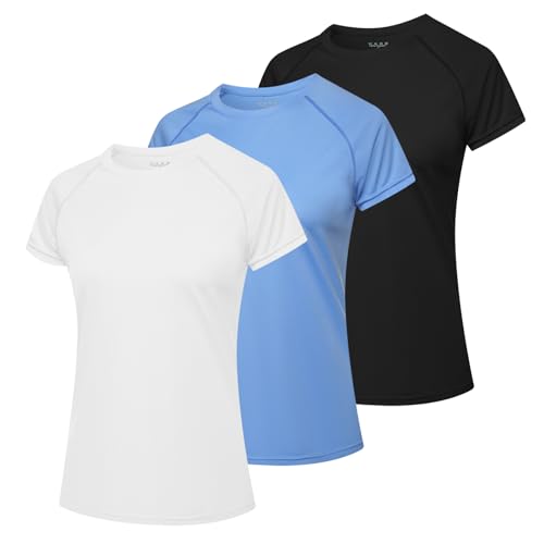 MEETWEE Damen Surf Shirt Rash Guard UV Shirts Schwimmen Tankini UPF 50+ Kurzarm Badeshirt Bademode Shirt von MEETWEE