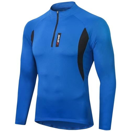 MEETWEE Herren Radtrikot Fahrradtrikot Langarm, Fahrradbekleidung Radshirt Fahrradshirts für Männer, Atmungsaktive Cycling Jersey Schnell Trocknen Radsport Bekleidung von MEETWEE