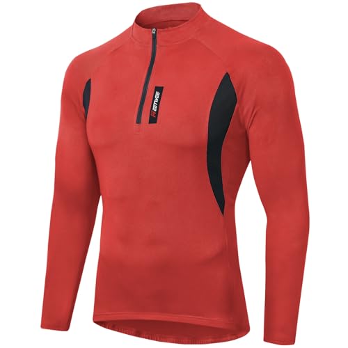 MEETWEE Herren Radtrikot Fahrradtrikot Langarm, Fahrradbekleidung Radshirt Fahrradshirts für Männer, Atmungsaktive Cycling Jersey Schnell Trocknen Radsport Bekleidung von MEETWEE