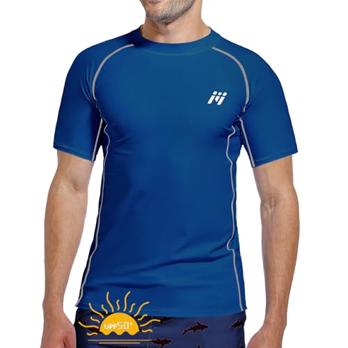 MEETWEE Herren Rash Guard Rash Vest Männer Langarm/Kurzarm UV Schutz T-Shirt Tops UPF 50+ Schnelltrocknend für Schwimmen Surfen Wassersport von MEETWEE
