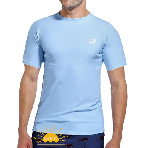 MEETWEE Herren Rash Guard Rash Vest Männer Langarm/Kurzarm UV Schutz T-Shirt Tops UPF 50+ Schnelltrocknend für Schwimmen Surfen Wassersport von MEETWEE