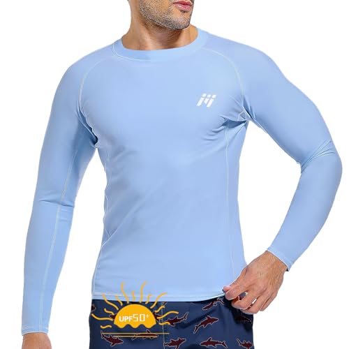 MEETWEE Herren Rash Guard Rash Vest Männer Langarm/Kurzarm UV Schutz T-Shirt Tops UPF 50+ Schnelltrocknend für Schwimmen Surfen Wassersport von MEETWEE