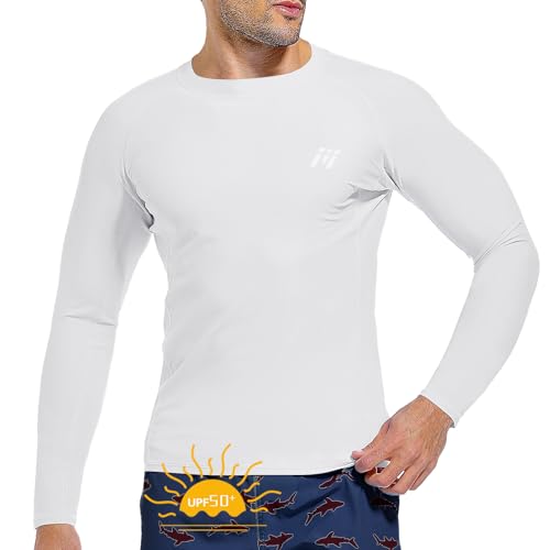 MEETWEE Herren Rash Guard Rash Vest Männer Langarm/Kurzarm UV Schutz T-Shirt Tops UPF 50+ Schnelltrocknend für Schwimmen Surfen Wassersport von MEETWEE