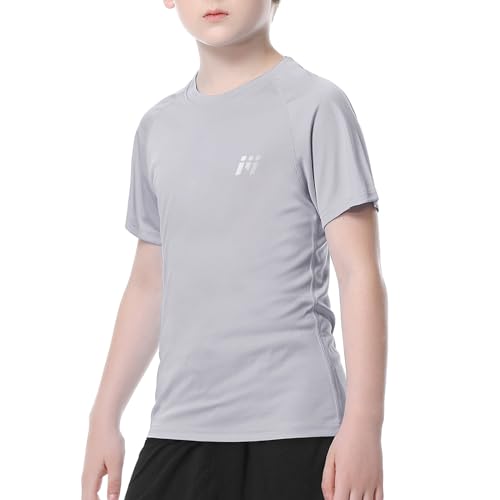 MEETWEE Jungen Rash Guard Kurzarm Kinder Badeshirt UV Schutz UPF 50 + Schwimmshirt Schnelltrocknend von MEETWEE