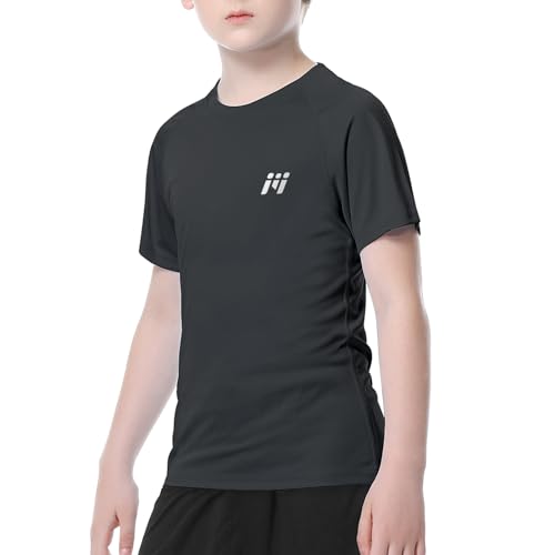 MEETWEE Jungen Rash Guard Kurzarm Kinder Badeshirt UV Schutz UPF 50 + Schwimmshirt Schnelltrocknend von MEETWEE