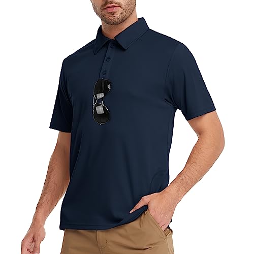 MEETWEE Poloshirt Herren Golf Kurzarm T-Shirt Männer, UV Schutz Shirt Kurzärmliges mit Brusttasche Schnell Trocknend Atmungsaktives Sommer von MEETWEE