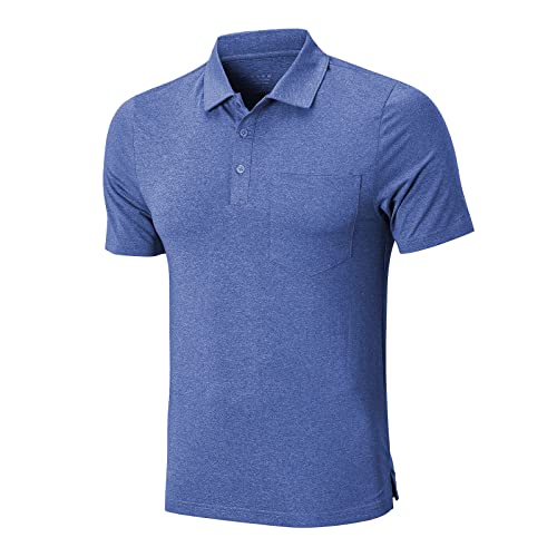 MEETWEE Poloshirt Herren Golf Kurzarm T-Shirt Männer, UV Schutz Shirt Tennis Kurzärmliges mit Brusttasche Schnell Trocknend Atmungsaktives Sport Outdoor von MEETWEE