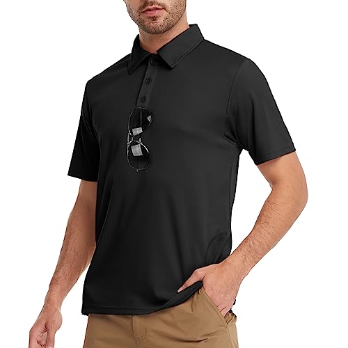 MEETWEE Poloshirt Herren Golf Kurzarm T-Shirt Männer, UV Schutz Shirt Tennis Kurzärmliges mit Brusttasche Schnell Trocknend Atmungsaktives Sport Outdoor von MEETWEE