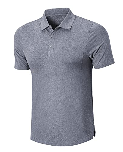 MEETWEE Poloshirt Herren Golf Kurzarm T-Shirt Männer, UV Schutz Shirt Tennis Kurzärmliges mit Brusttasche Schnell Trocknend Atmungsaktives Sport Outdoor von MEETWEE