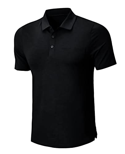 MEETWEE Poloshirt Herren Golf Kurzarm T-Shirt Männer, UV Schutz Shirt Tennis Kurzärmliges mit Brusttasche Schnell Trocknend Atmungsaktives Sport Outdoor von MEETWEE