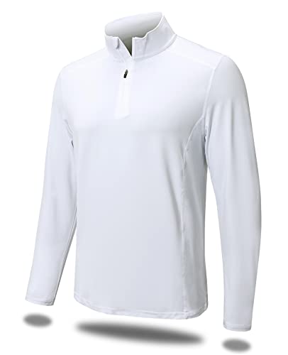 MEETWEE Mens Herren P16 Polo Shirt, Weiß-lang, M von MEETWEE