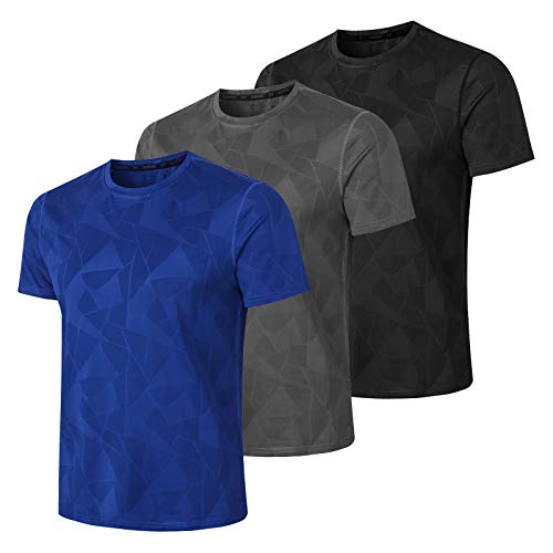 MEETWEE Herren Sportshirt Funktionsshirt T-Shirt, Schwarz+blau+grau, S EU von MEETWEE