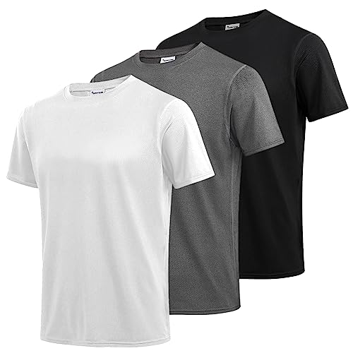 MEETWEE Sportshirt Herren, Laufshirt Kurzarm Mesh Funktionsshirt Atmungsaktiv Kurzarmshirt Sports Shirt Trainingsshirt für Männer von MEETWEE