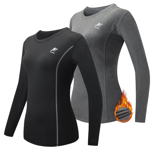 MEETWEE Thermounterwäsche Funktionsunterwäsche Damen,Skiunterwäsche Winter Set Atmungsaktiv Lange Thermo Unterwäsche Tops Thermowäsche Unterhemd von MEETWEE
