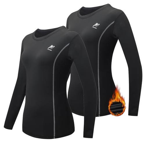MEETWEE Thermounterwäsche Funktionsunterwäsche Damen,Skiunterwäsche Winter Set Atmungsaktiv Lange Thermo Unterwäsche Tops Thermowäsche Unterhemd von MEETWEE