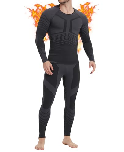 MEETWEE Thermounterwäsche Herren Atmungsaktiv Männer Thermo Funktionswäsche Winter Skiunterwäsche Unterwäsche Thermounterhemd Thermounterhose Base Layer Ski Winter Sport von MEETWEE