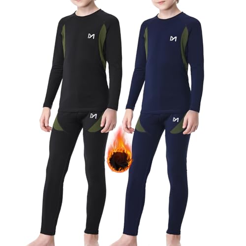 MEETYOO 2er Pack Thermounterwäsche Set für Kinder Funktionsunterwäsche Skiunterwäsche Fussball Jungen Atmungsaktiv Weich Funktionswäsche Thermo Unterwäsche Warme für Kinder von MEETYOO