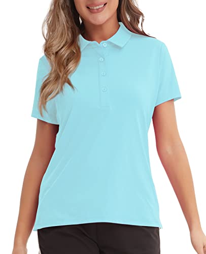 MEETYOO Damen P14 Polo Shirt, Himmelblau, L EU von MEETYOO