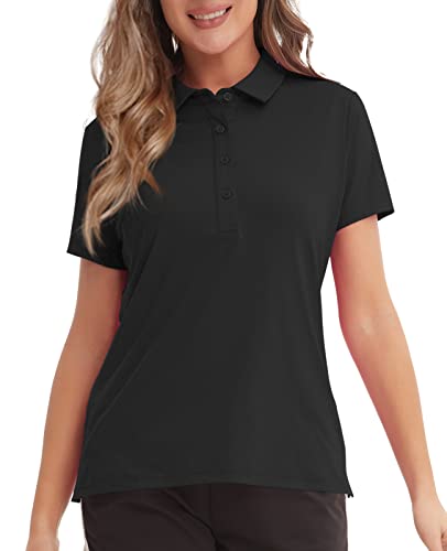 MEETYOO Damen P14 Polo Shirt, Schwarz, S EU von MEETYOO