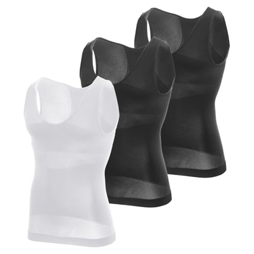 MEETYOO Herren Kompression Tank Top/Langarm Shirt Shapewear Unterhemd Männer Sport Shirt Muskelshirts Fitness Workout Schnelltrocknend Atmungsaktiv von MEETYOO