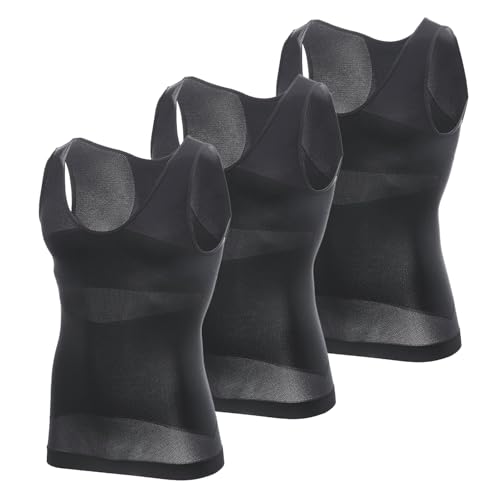 MEETYOO Herren Kompression Tank Top/Langarm Shirt Shapewear Unterhemd Männer Sport Shirt Muskelshirts Fitness Workout Schnelltrocknend Atmungsaktiv von MEETYOO