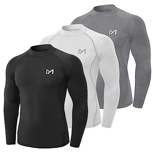 MEETYOO Kompressionsshirt Herren, Funktionsshirt Langarm Fitnessshirt Männer Atmungsaktiv Sportshirt Laufshirt für Laufen Sport Turnhalle von MEETYOO