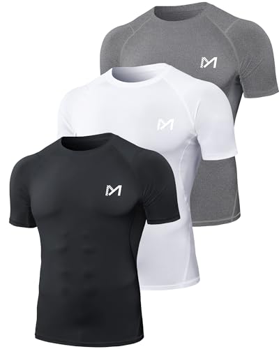 MEETYOO Kompressionsshirt Herren, Laufshirt Kurzarm Funktionsshirt Atmungsaktiv Sportshirt Männer T-Shirt für Running Jogging Fitness Gym von MEETYOO
