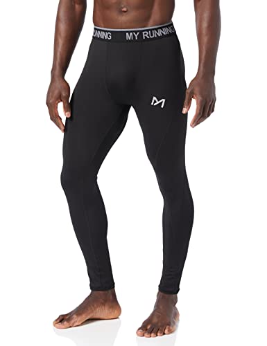 MEETYOO Herren Kompressionshose Sport Leggings, Schwarz 1, XXL EU von MEETYOO