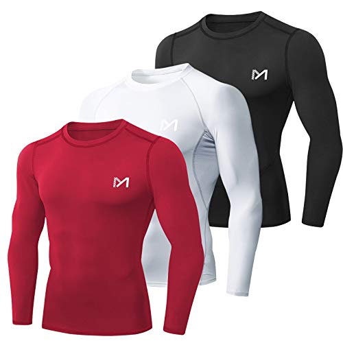 MEETYOO Kompressionsshirt Herren, Funktionsshirt Langarm Fitnessshirt Männer Sportshirt Atmungsaktiv Laufshirt für Laufen Jogging Sport Turnhalle von MEETYOO