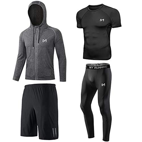 MEETYOO Kompressionsshirt Herren, Leggings Sport Laufhose Funktionsshirt Männer Jacke Kompressionshose Funktionswäsche für Running Gym Fitness von MEETYOO