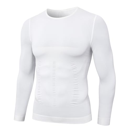 MEETYOO Shapewear Kompressionsshirt Herren Langarm Body Shaper Sportshirt Tight Unterwäsche Unterhemd Funktionsshirt Atmungsaktiv Fitness Bodybuilding Männer Top von MEETYOO