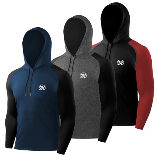 MEETYOO Men's MY-MU20T Hooded Sweatshirt, Schwarz+Grau+Blau, L von MEETYOO