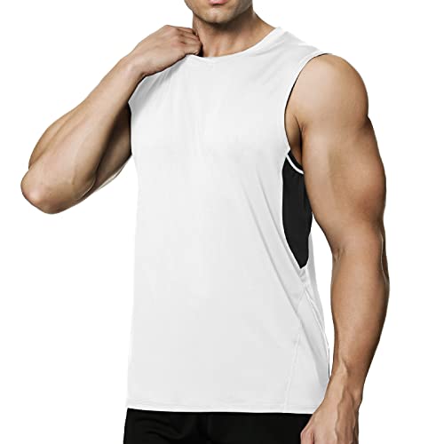 MEETYOO Men's T6 Vest, Weiß, M von MEETYOO