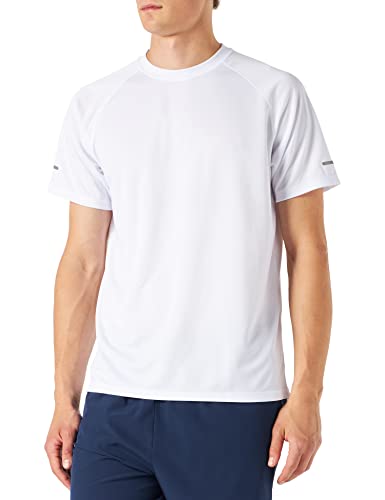 MEETYOO Herren Sportshirt voor heren, hardloopshirt met korte mouwen functioneel shirt, ademend fitness T Weiß, XL EU von MEETYOO