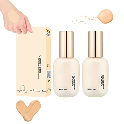 Hydrating Waterproof and Light Long Lasting Foundation, Concealer Foundation Cream, Light Makeup Holding Liquid Foundation, for Combination & Oily Skin (Ivory) von MEEVER