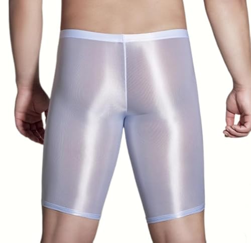 Herren Kurze Hose Sexy Transparentes Unterwäsche Strumpfhosen für Männer Eng Trainieren Fitness Boxer Unterteile (Hellblau) von MEGAHERZ