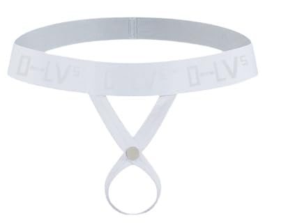 MEGAHERZ Herren String Ouvert Unterwäsche mit gleitenden Ringen und Verstärkungen mit nacktem Rücken Jockstraps Männer Sportunterwäsche Low-Rise (weiß,XXL) von MEGAHERZ