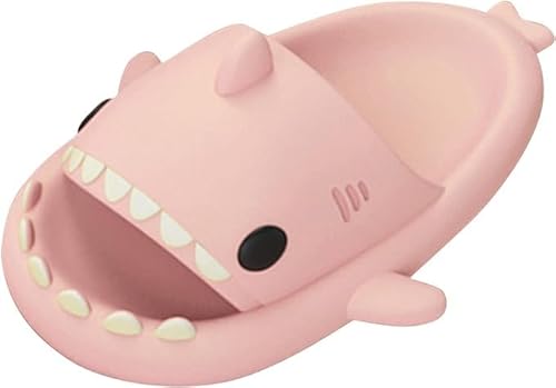 MEGAHERZ Shark Sildes Kinder, Hai Hausschuhe Schuhe Kind Sommer Rutschfeste Badelatschen Weich und Bequem Haifisch Schlappen Badeschuhe Strand Lustig Hai Sandalen (Rosa,36) von MEGAHERZ