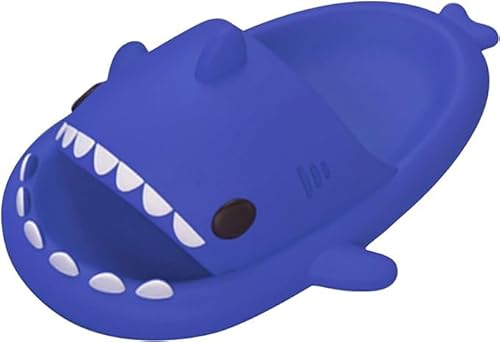 MEGAHERZ Shark Sildes Kinder, Hai Hausschuhe Schuhe Kind Sommer Rutschfeste Badelatschen Weich und Bequem Haifisch Schlappen Badeschuhe Strand Lustig Hai Sandalen (blau,36) von MEGAHERZ