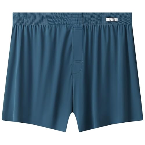 Men's Stretch Home Unterwäsche bequem lose Plus Größe Boxershorts atmungsaktiv und glatt (Seeblau,3XL) von MEGAHERZ