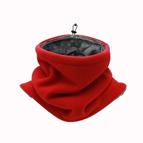 Schal Herren Damen Winter Halstuch Mit Einstellbare Kordelzug Nackenwärmer Multifunktionstuch Loop Für Outdoor Multifunktionstuch Schlauchschal Elastische Polarfleece, (Rot) von MEGAHERZ