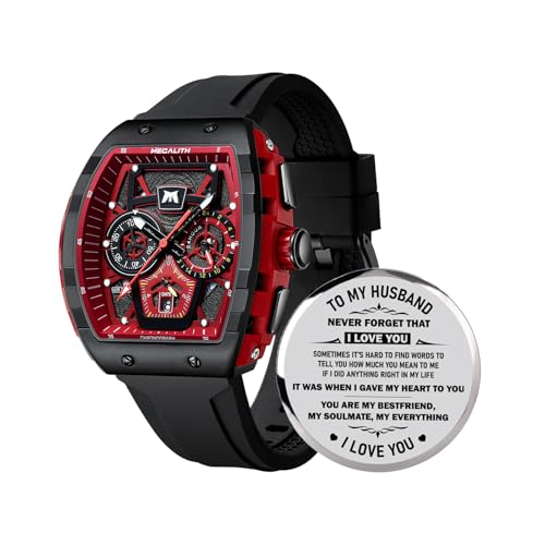 MEGALITH Herren Uhren Chronograph Armbanduhr: Analog Quarzur Wasserdicht Rubber - Groß Militär Sportlich Lässig Design Herrenuhr - Geschenke für Ehemann von MEGALITH