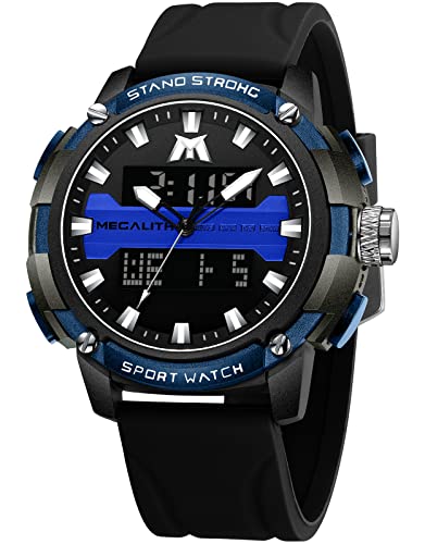 MEGALITH Herren Uhren Digital Armbanduhr: Sportlich Multifunktions Digitaluhr LED - Analog Quarz Uhr fur Männer von MEGALITH