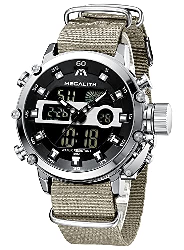 MEGALITH Militär Uhren Herren Digitaluhr: Armbanduhr Herren Groß - Herrenuhr Digital Tactical Sportlich mit LED Wasserdicht Stoppuhr Wecker Kalender von MEGALITH