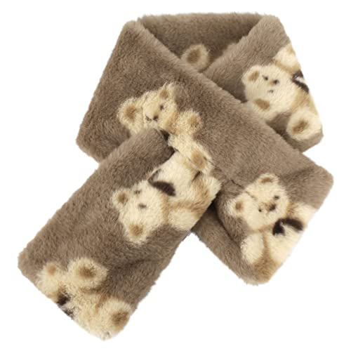 MEGAUK Damen Bär Loop Schal Flauschig Schlauchschal Kuschelig Halstuch Weich Rundschal Winterschal Warm Scarf Imitat Kaninchenfell Tuch von MEGAUK