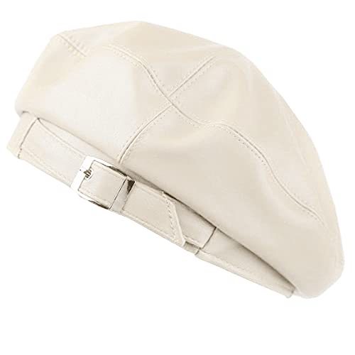 MEGAUK Damen Barett Französische Mütze Mädchen Ledermütze Beanie Maler Kappe Prinzessinhut Fraumütze Baske Baskenmütze Beret Cap Frühling Herbst Winter Hut von MEGAUK